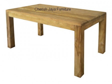 Code: SJDT 010 Name: Tani-Dining-Table Size:  W=180 x D=90  x H=78 cm  W=200 x D=100 x H=78 cm W=260 x D=100 x H=78 cm W=280 x D=100 x H=78 cm Thickness top = 3 cm Thickness leg = 10 cm Wood: Solid Teakwood